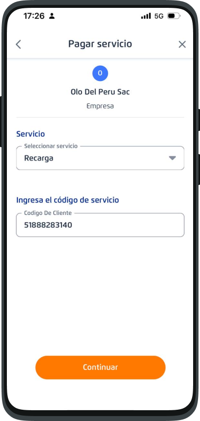 Pantalla BCP, ingresa tu codigo de cliente